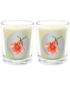 Pomegranate Two Scented Beeswax Candle Set Home