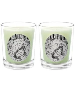 Forest Moss Two Scented Beeswax Candle Set Home