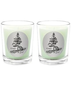 Clary Sage Two Scented Beeswax Candle Set Home