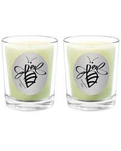 Fragrance Free Two Scented Beeswax Candle Set Home