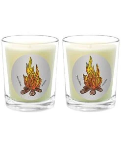 Woodfire Two Scented Beeswax Candle Set Home