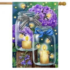 Fireflies Spring House Flag Candles Mason Jars 28 X 40 Briarwood Lane