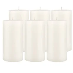 6pk Unscented Flat Top Smooth Pillar Candles White - Stonebriar Collection -Glow Essence Cheap Store GUEST 0901bc36 5ae4 419c af23 abb320d40148