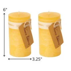 Pale Yellow Pillar Candles - Set Of 2 -Glow Essence Cheap Store GUEST 19b7c664 8af8 4aef 8a75 b0e44005a169