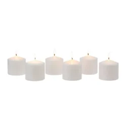6pk Pillar Candles White - Stonebriar Collection