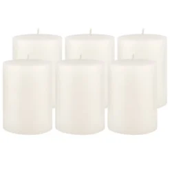 6pk Unscented Flat Top Smooth Pillar Candles White - Stonebriar Collection -Glow Essence Cheap Store GUEST 2e9e4044 5d4c 4869 908c 38377eae8435