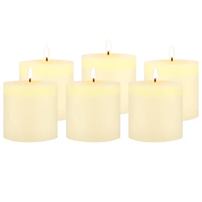6pk Unscented Flat Top Smooth Pillar Candles Ivory - Stonebriar Collection 1 6pk Unscented Flat Top Smooth Pillar Candles Ivory - Stonebriar Collection