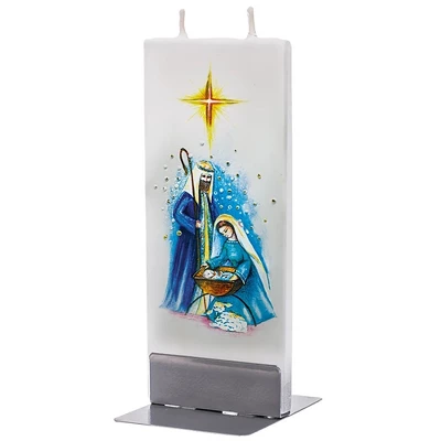 Christmas 5.75" Nativity Scene Mary Joseph Jesus Flatyz Candles - Flame Candles 2 Christmas 5.75" Nativity Scene Mary Joseph Jesus Flatyz Candles - Flame Candles - Image 2
