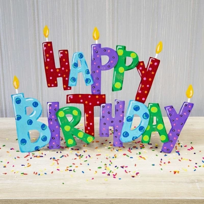 Round Top Collection 17.5" Happy Birthday Stake Yard Decor Candles - Decorative Garden Stakes 1 Round Top Collection 17.5" Happy Birthday Stake Yard Decor Candles - Decorative Garden Stakes