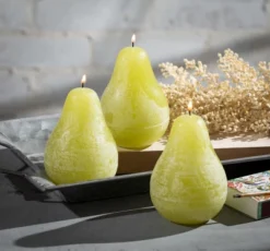 Green Grape Pear Candles - Set Of 3