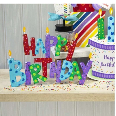 Round Top Collection 17.5" Happy Birthday Stake Yard Decor Candles - Decorative Garden Stakes 2 Round Top Collection 17.5" Happy Birthday Stake Yard Decor Candles - Decorative Garden Stakes - Image 2