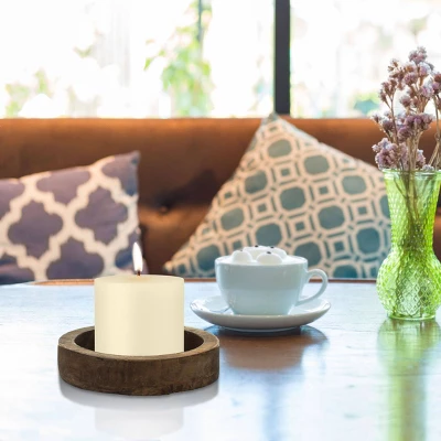 6pk Unscented Flat Top Smooth Pillar Candles Ivory - Stonebriar Collection 3 6pk Unscented Flat Top Smooth Pillar Candles Ivory - Stonebriar Collection - Image 3