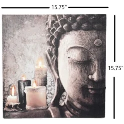 LuxenHome Zen Buddha And Candles Lighted Canvas Print -Glow Essence Cheap Store GUEST b6cef3cf 10c1 41a7 b4d9 99048329945b