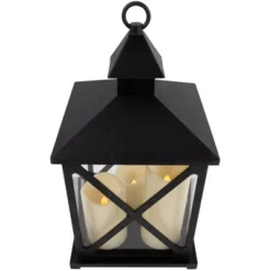 Northlight 12.5" Black Candle Lantern With 3 Flameless LED Candles -Glow Essence Cheap Store GUEST bbb9c1b8 c77f 4408 b9d7 f4d314471afd