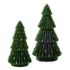 Christmas 6.5" Dotted Tree Candles Green Ornaments One Hundred 80 Degree - Flame Candles