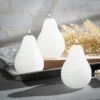 White Timber Pear Candles - Set Of 3