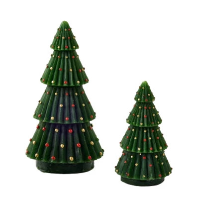 Christmas 6.5" Dotted Tree Candles Green Ornaments One Hundred 80 Degree - Flame Candles 2 Christmas 6.5" Dotted Tree Candles Green Ornaments One Hundred 80 Degree - Flame Candles - Image 2