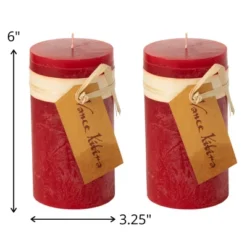 Cranberry Timber Pillar Candles - Set Of 2 -Glow Essence Cheap Store GUEST f2ad3d0d 0452 4232 a823 a48f0f4265aa