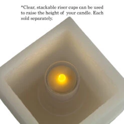 5x5x21 Square Flameless Large Pillar Candles Ivory -Glow Essence Cheap Store lg item 2597 10