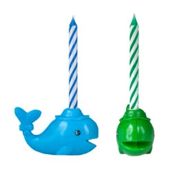 Four Birthday Candles In Whale Shaped Colored Holders (4 Pieces Pack) -Glow Essence Cheap Store lg item 9635 05