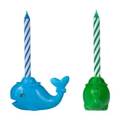 Four Birthday Candles In Whale Shaped Colored Holders (4 Pieces Pack) -Glow Essence Cheap Store lg item 9635 06