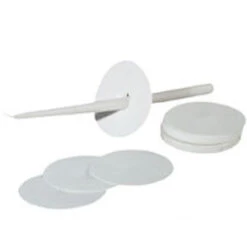 10 Inch White Processional Candles With Paper Drip Protectors Bobeche (50 Pc Pack)