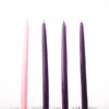 12 Inch Advent Taper Candles Set - Purple, Pink (4 Pc Pack)