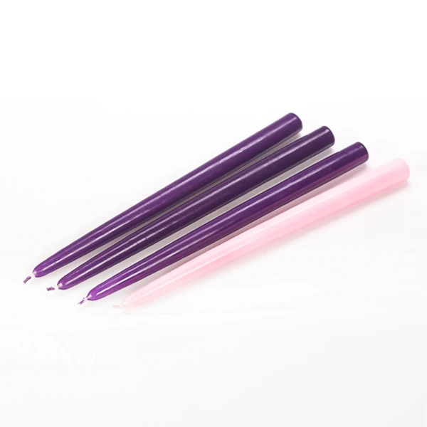 12 Inch Advent Taper Candles Set - Purple, Pink (4 Pc Pack) 2 12 Inch Advent Taper Candles Set - Purple, Pink (4 Pc Pack) - Image 2